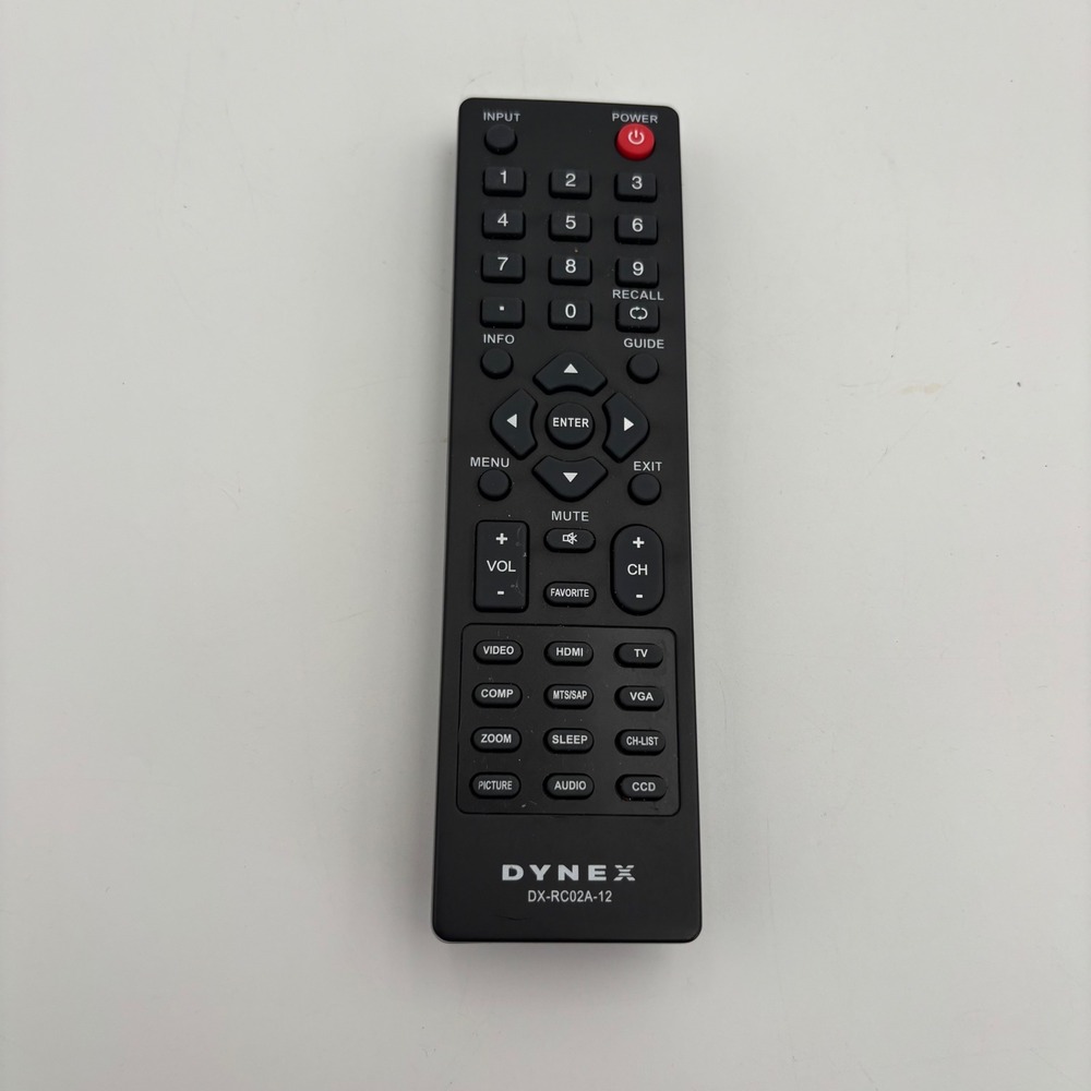 Dynex TV Remote Control Black Fair Missing Battery Cover DX-RC02A-12
